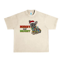 Merry And Bright French Bulldog Urban Heavy Tee | Teevron