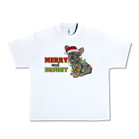 White merry and bright french bulldog Urban Heavy Tee - RanaPortraitStore