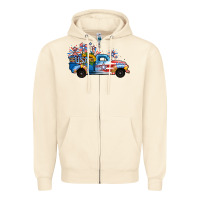 Sandshell USA 4th of July Sunflower Truck Zipper Hoodie - Jasminsmagicworld