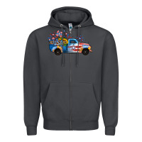 Smoke USA 4th of July Sunflower Truck Zipper Hoodie - Jasminsmagicworld