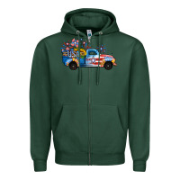 Sports Green USA 4th of July Sunflower Truck Zipper Hoodie - Jasminsmagicworld