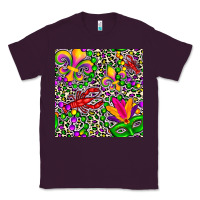 Plum mardi gras crawfish leopard  seamless pattern Classic Tee - FaDigitalArtStudio