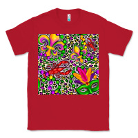 Red mardi gras crawfish leopard  seamless pattern Classic Tee - FaDigitalArtStudio