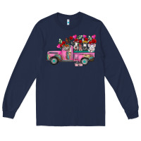 Navy farm animals valentine truck Long Sleeve Tee - RacoonDesign
