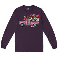 Plum farm animals valentine truck Long Sleeve Tee - RacoonDesign