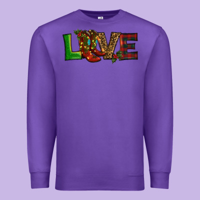 Christmas Boots Love Premium Sweatshirt Designed By Ranaportraitstore