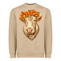 Mushroom Charolais Cow Heavyweight Sweatshirt - RanaPortraitStore