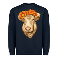 Navy Charolais Cow Heavyweight Sweatshirt - RanaPortraitStore