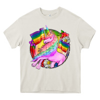 Cream Pride unicorn Heavy Core Tee - FaDigitalArtStudio