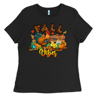 Black Fall Vibes Ladies Tee - CowhideDigitalArt