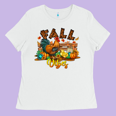 Fall Vibes Ladies Tee Designed By Cowhidedigitalart