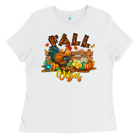 White Fall Vibes Ladies Tee - CowhideDigitalArt