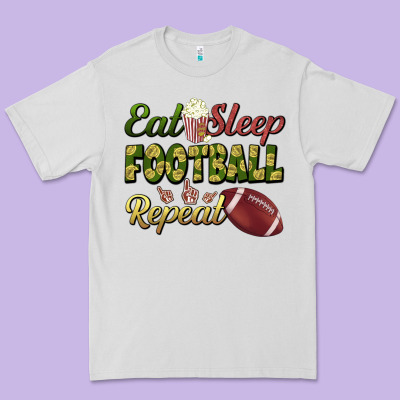 Eat Sleep Football Repeat Premium Tee Designed By Bundleandbundleshop