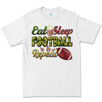 White eat sleep football repeat Premium Tee - BundleAndBundleShop
