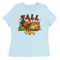 Baby Blue Fall Vibes Ladies Tee - CowhideDigitalArt