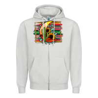 Dove Grey Desert Moon With Serape Background Zipper Hoodie - Jasminsmagicworld
