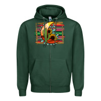 Sports Green Desert Moon With Serape Background Zipper Hoodie - Jasminsmagicworld