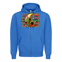 True Royal Desert Moon With Serape Background Zipper Hoodie - Jasminsmagicworld