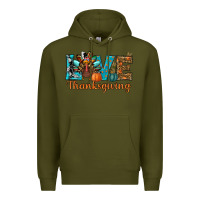 Army Green love thanksgivings turkey Premium Hoodie - RanaPortraitStore
