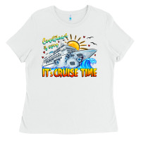 White Countdown Is Over It's Cruise Time Ladies Tee - CowhideDigitalArt