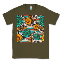 Army Green gemstone sunflower cowhide leopard seamles pattern Classic Tee - FaDigitalArtStudio
