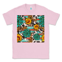 Bubblegum Pink gemstone sunflower cowhide leopard seamles pattern Classic Tee - FaDigitalArtStudio