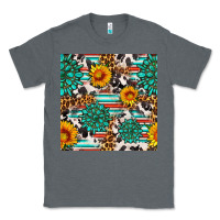 Charcoal Heather gemstone sunflower cowhide leopard seamles pattern Classic Tee - FaDigitalArtStudio