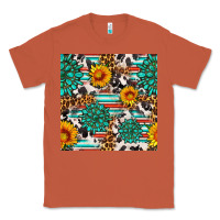 Copper gemstone sunflower cowhide leopard seamles pattern Classic Tee - FaDigitalArtStudio