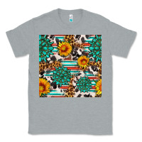 Heather Grey gemstone sunflower cowhide leopard seamles pattern Classic Tee - FaDigitalArtStudio