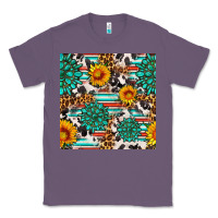 Lavender gemstone sunflower cowhide leopard seamles pattern Classic Tee - FaDigitalArtStudio