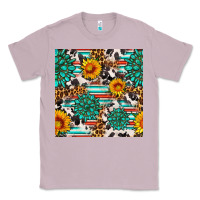 Lilac gemstone sunflower cowhide leopard seamles pattern Classic Tee - FaDigitalArtStudio