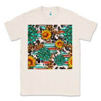Natural gemstone sunflower cowhide leopard seamles pattern Classic Tee - FaDigitalArtStudio