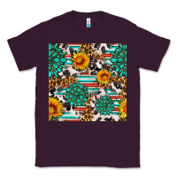 Plum gemstone sunflower cowhide leopard seamles pattern Classic Tee - FaDigitalArtStudio