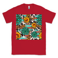 Red gemstone sunflower cowhide leopard seamles pattern Classic Tee - FaDigitalArtStudio