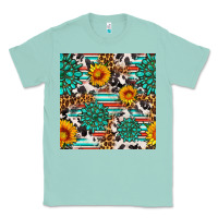 Seafoam gemstone sunflower cowhide leopard seamles pattern Classic Tee - FaDigitalArtStudio