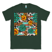 Sports Green gemstone sunflower cowhide leopard seamles pattern Classic Tee - FaDigitalArtStudio