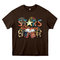 Chocolate Brown Stars stripes beer Heavy Core Tee - FaDigitalArtStudio