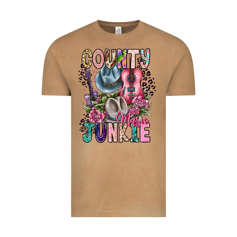 Country Music Junkie Vintage Tee by CowhideDigitalArt | Teevron