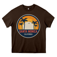 Chocolate Brown santa monica california Heavy Core Tee - artisFamous