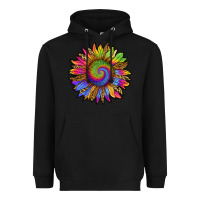 Black tie dye sunflower Heavyweight Hoodie - RanaPortraitStore
