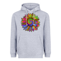 Heather Grey tie dye sunflower Heavyweight Hoodie - RanaPortraitStore