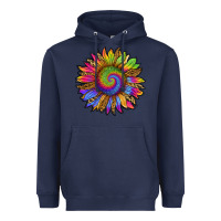 Navy tie dye sunflower Heavyweight Hoodie - RanaPortraitStore