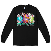Black happy easter day eggs nurse Long Sleeve Tee - RacoonDesign