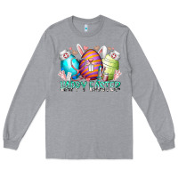 Heather Grey happy easter day eggs nurse Long Sleeve Tee - RacoonDesign