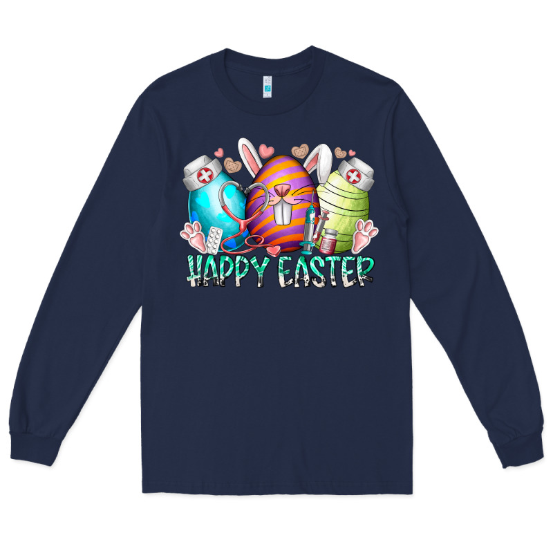 Happy Easter Day Eggs Nurse Long Sleeve Tee by RacoonDesign | Teevron