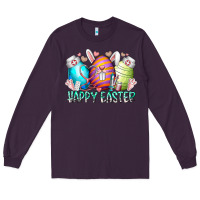 Plum happy easter day eggs nurse Long Sleeve Tee - RacoonDesign