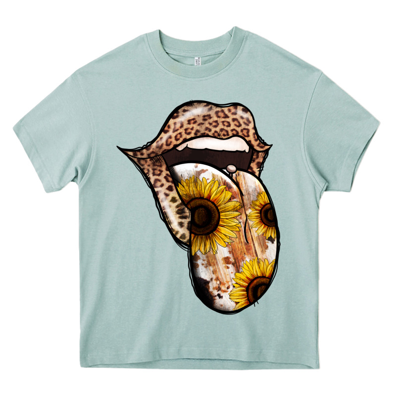 Leopard Sunflower Tongue Heavy Core Tee by Jasminsmagicworld | Teevron