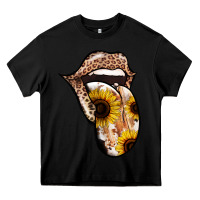 Black Leopard Sunflower Tongue Heavy Core Tee - Jasminsmagicworld