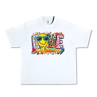 White Love Summer Urban Heavy Tee - CowhideDigitalArt