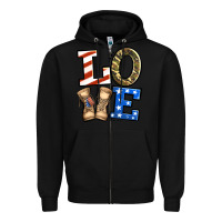 Black 4th of July Army Love Zipper Hoodie - Jasminsmagicworld
